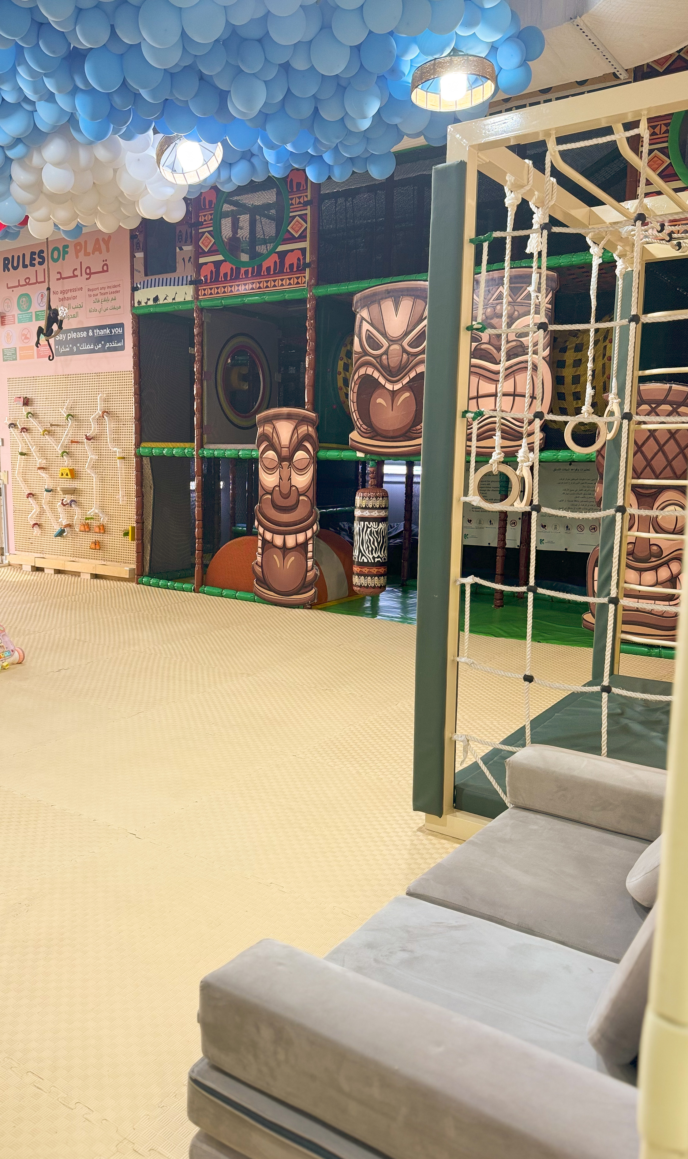 Jungle-themed climbing frame at Kids Hub